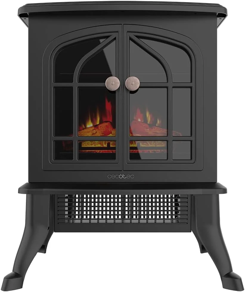 Electric floor fireplace ReadyWarm 2000 Flames. 2000 W, 2 positions, adjustable thermostat and independent flame control, coverage range 25 m²