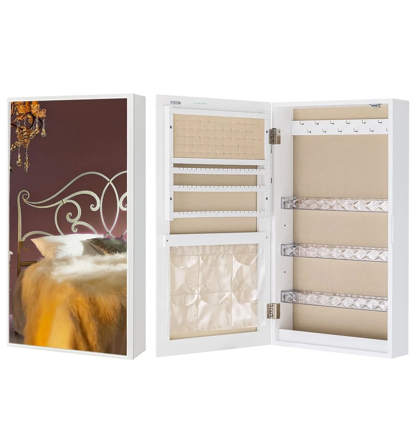 Wall Mounted Jewelry Organizer Cabinet – Multifunction Makeup & Accessories Storage Box