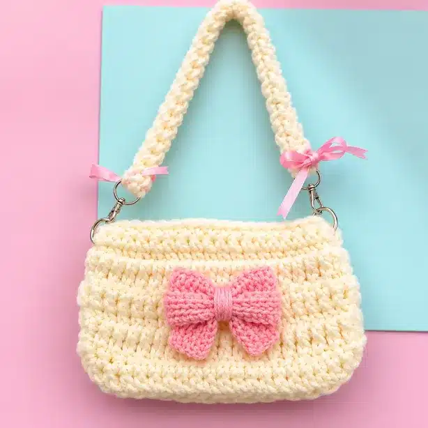 Cute Handmade Crochet Mini Shoulder Bag for Girls