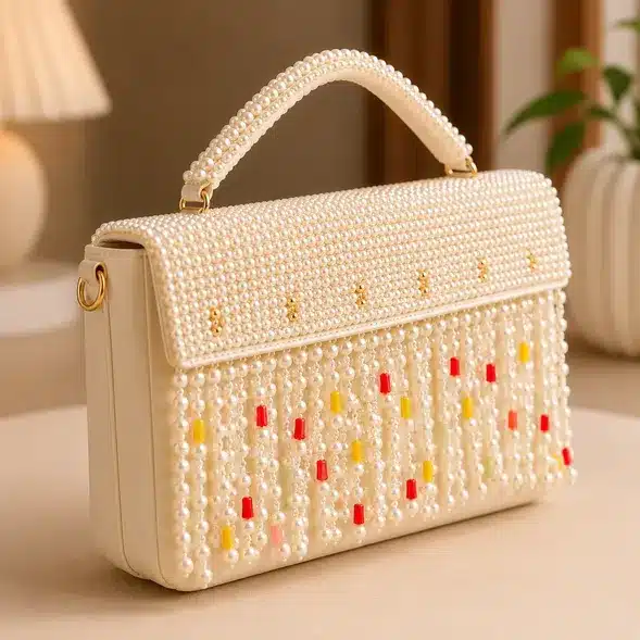 Pearl Beaded Clutch Bag