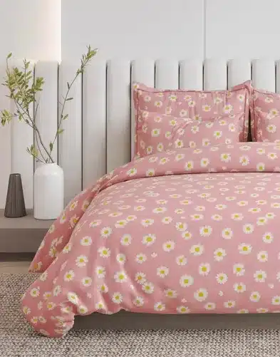 Premium Pink Daisy Floral Bedsheet Set