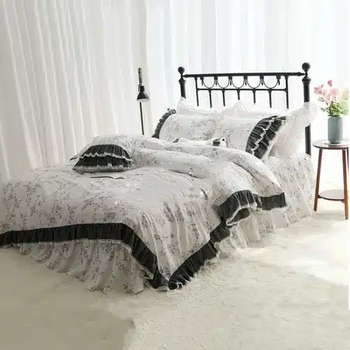 Luxury Floral Ruffle Bedding Set
