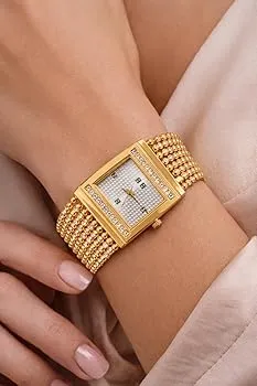 Women's Gold Square Dial Watch