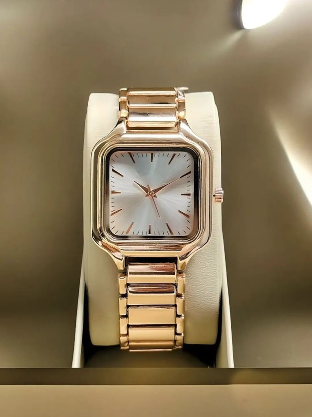 Rose Gold Square Analog Watch