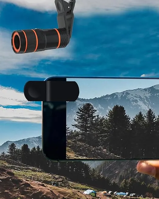 12X HD Optical Telephoto Clip-On Lens for Smartphones